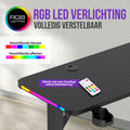 Avalo Gaming Bureau - 160x100x75 CM - L Vormig Hoekbureau - Game Desk Met LED Verlichting - Tafel - Zwart - Hoek Rechts