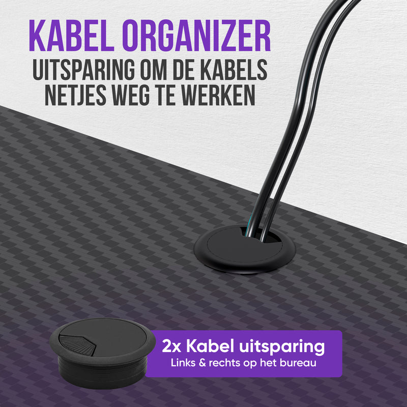 Avalo Gaming Bureau - 160x100x75 CM - L Vormig Hoekbureau - Game Desk Met LED Verlichting - Tafel - Zwart - Hoek Rechts