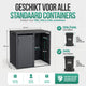 Avalo Kliko Ombouw 2 Vaks - Containerombouw voor 2 Containers - Afvalcontainer Ombouw Dubbel Metaal - Antraciet 7016 Containerberging