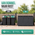 Avalo Kliko Ombouw 3 Vaks - Containerombouw voor 3 Containers - Afvalcontainer Ombouw Metaal - Antraciet 7016 Containerberging