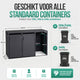 Avalo Kliko Ombouw 3 Vaks - Containerombouw voor 3 Containers - Afvalcontainer Ombouw Metaal - Antraciet 7016 Containerberging