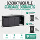 Avalo Kliko Ombouw 4 Vaks - Containerombouw voor 4 Containers - Afvalcontainer Ombouw Metaal - Antraciet 7016 Containerberging