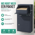 Avalo Pakketbrievenbus - Pakketkluis - Pakketbox Antraciet 44x22x82 CM - Afsluitbaar met Slot - Wandmontage of Vrijstaand