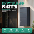 Avalo Pakketbrievenbus - Pakketkluis - Pakketbox Antraciet 44x22x82 CM - Afsluitbaar met Slot - Wandmontage of Vrijstaand