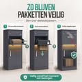 Avalo Pakketbrievenbus - Pakketkluis Met LED Verlichting voor Buiten - Pakketbox Antraciet - Afsluitbaar met Slot - Wandmontage of Vrijstaand