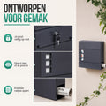 Avalo Brievenbus - Met slot en apart krantenvak - Wandbrievenbus - 3 kijkvensters - Antraciet - Inclusief montagemateriaal