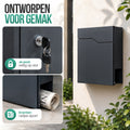 Avalo Brievenbus - Met slot en apart krantenvak – Wandbrievenbus - Antraciet - Inclusief montagemateriaal & 2 sleutels