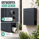 Avalo Brievenbus - Met slot en apart krantenvak – Wandbrievenbus - Antraciet - Inclusief montagemateriaal & 2 sleutels