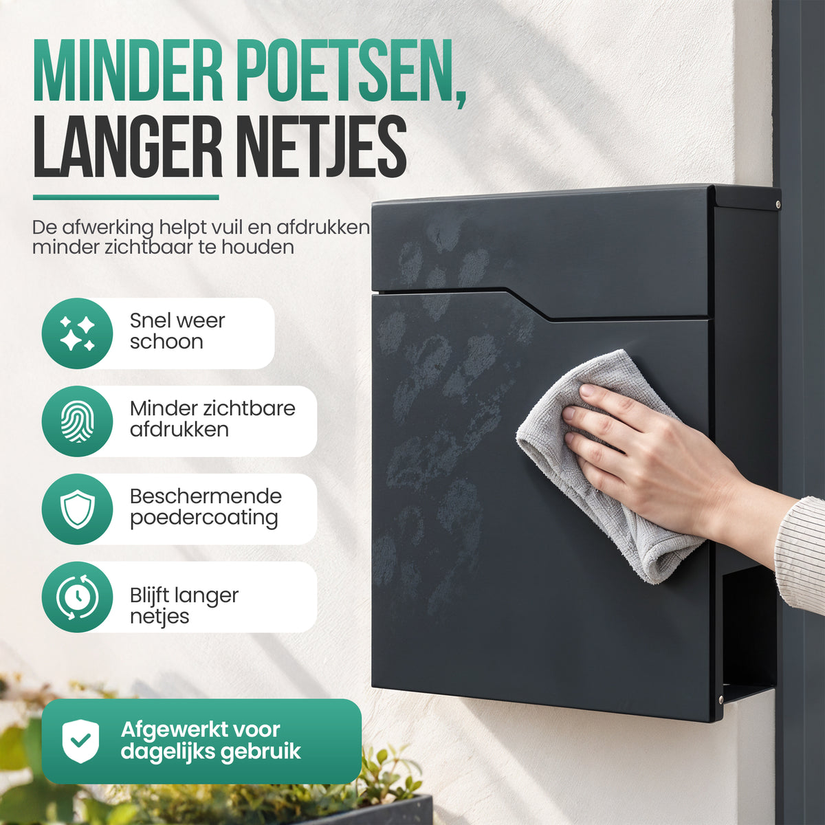 Avalo Brievenbus - Met slot en apart krantenvak – Wandbrievenbus - Antraciet - Inclusief montagemateriaal & 2 sleutels