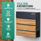 Avalo Brievenbus Antraciet Met Houtlook RVS - Met Krantenvak en Slot - Incl. Montagemateriaal & 2 Sleutels