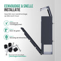 Avalo Brievenbus Antraciet Met Houtlook RVS - Met Krantenvak en Slot - Incl. Montagemateriaal & 2 Sleutels