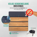 Avalo Brievenbus Antraciet Met Houtlook RVS - Met Krantenvak en Slot - Incl. Montagemateriaal & 2 Sleutels