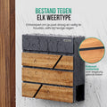 Avalo Brievenbus Antraciet Met Houtlook RVS - Met Krantenvak en Slot - Incl. Montagemateriaal & 2 Sleutels
