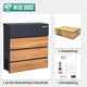 Avalo Brievenbus Antraciet Met Houtlook RVS - Met Krantenvak en Slot - Incl. Montagemateriaal & 2 Sleutels