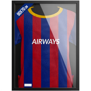 Avalo Wissellijst Hout - Inlijsten Voetbal Shirt - 3D Box Frame - 90x70 CM - Zwart - Diepe fotolijst - Shirt Inlijsten In Fotolijstje