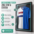 Avalo Wissellijst Hout - Inlijsten Voetbal Shirt - 3D Box Frame - 90x70 CM - Zwart - Diepe fotolijst - Shirt Inlijsten In Fotolijstje