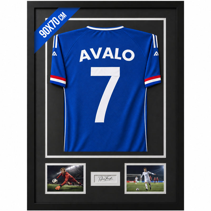 Avalo Wissellijst Aluminium - Inlijsten Voetbal Shirt - 3D Box Frame - 90x70 CM - Zwart - Diepe fotolijst - Shirt Inlijsten In Fotolijstje