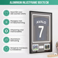 Avalo Wissellijst Aluminium - Inlijsten Voetbal Shirt - 3D Box Frame - 90x70 CM - Zwart - Diepe fotolijst - Shirt Inlijsten In Fotolijstje