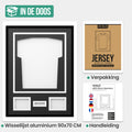 Avalo Wissellijst Aluminium - Inlijsten Voetbal Shirt - 3D Box Frame - 90x70 CM - Zwart - Diepe fotolijst - Shirt Inlijsten In Fotolijstje